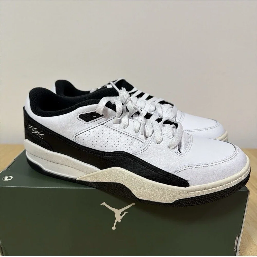 Jordan Air Jordan Flight Court Low Top Leather White/Sail/Black  Size 13